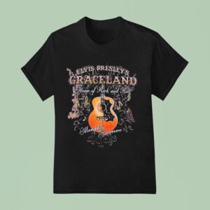 Elvis Presley Graceland Home Of The Rock And Roll Memphis Tennessee Guitar T Shirt