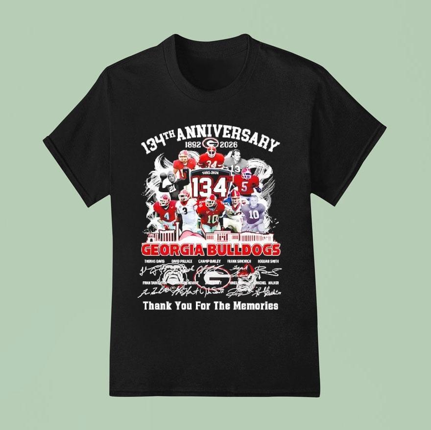Georgia Bulldogs Th Anniversary Commemorative Signatures Players T Shirt