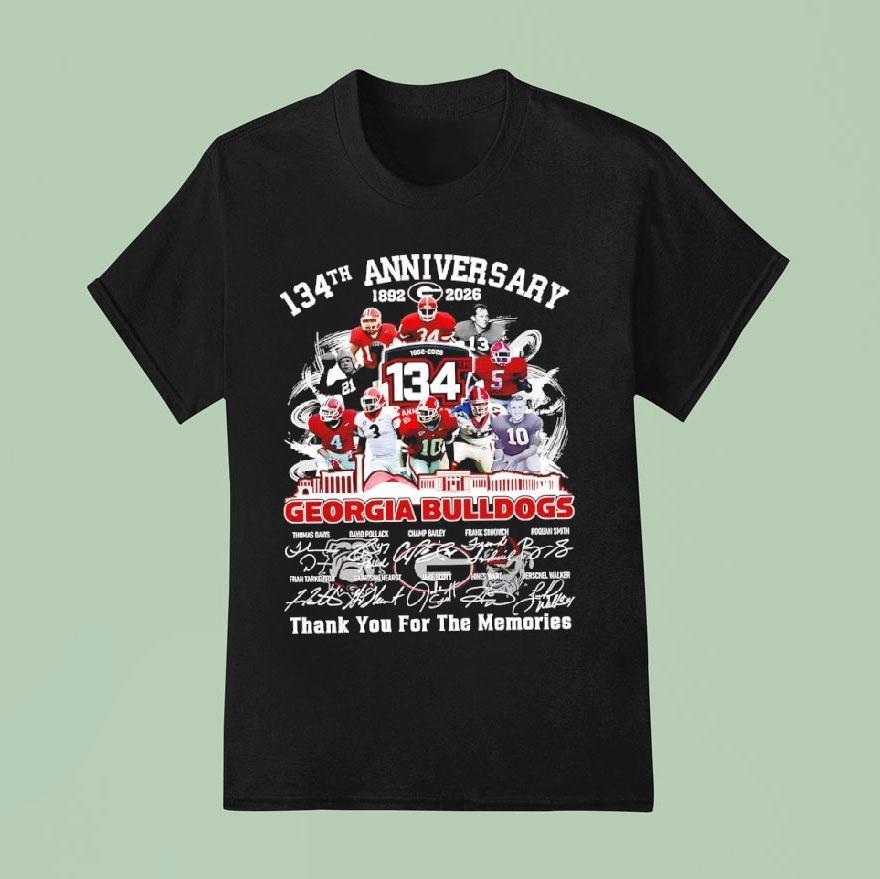 Georgia Bulldogs Th Anniversary Signatures All Players T Shirt