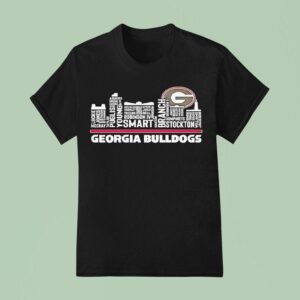 Georgia Bulldogs Football Name Players Shape Skyline City T Shirt