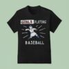 Girls Playing Baseball Cartoon T Shirt