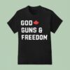 God Guns Freedom Canada Red Maple Leaf Graphic T Shirt