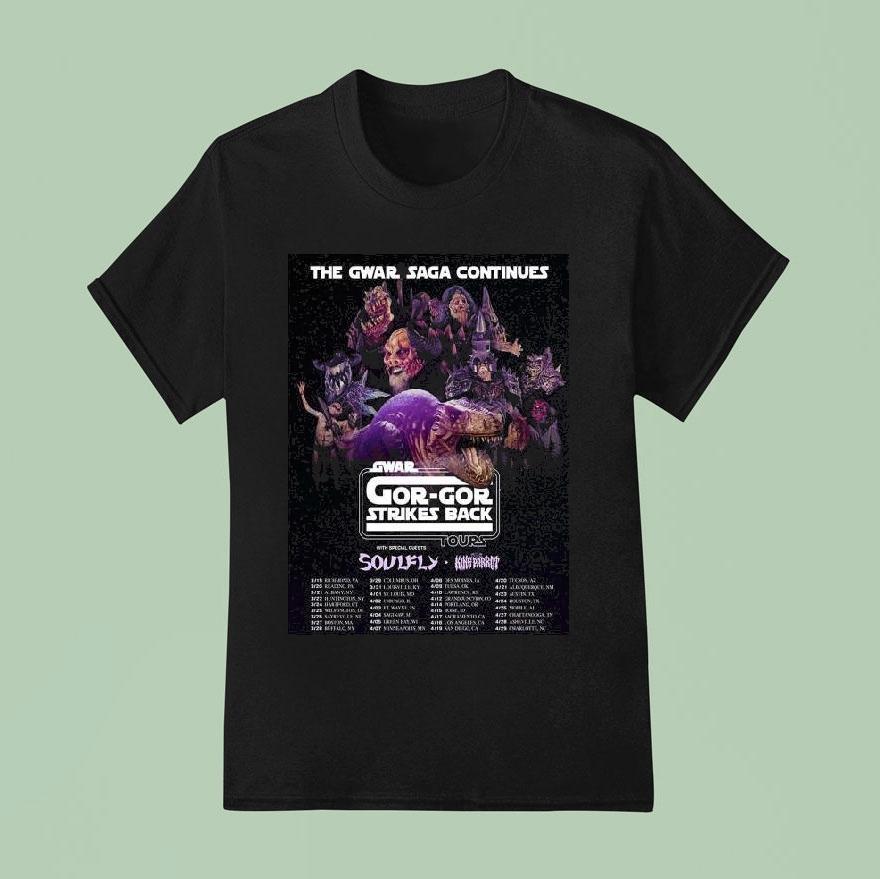 Gwar The Gwar Saga Gor Gor Strikes Back Tour North America City Dates T Shirt