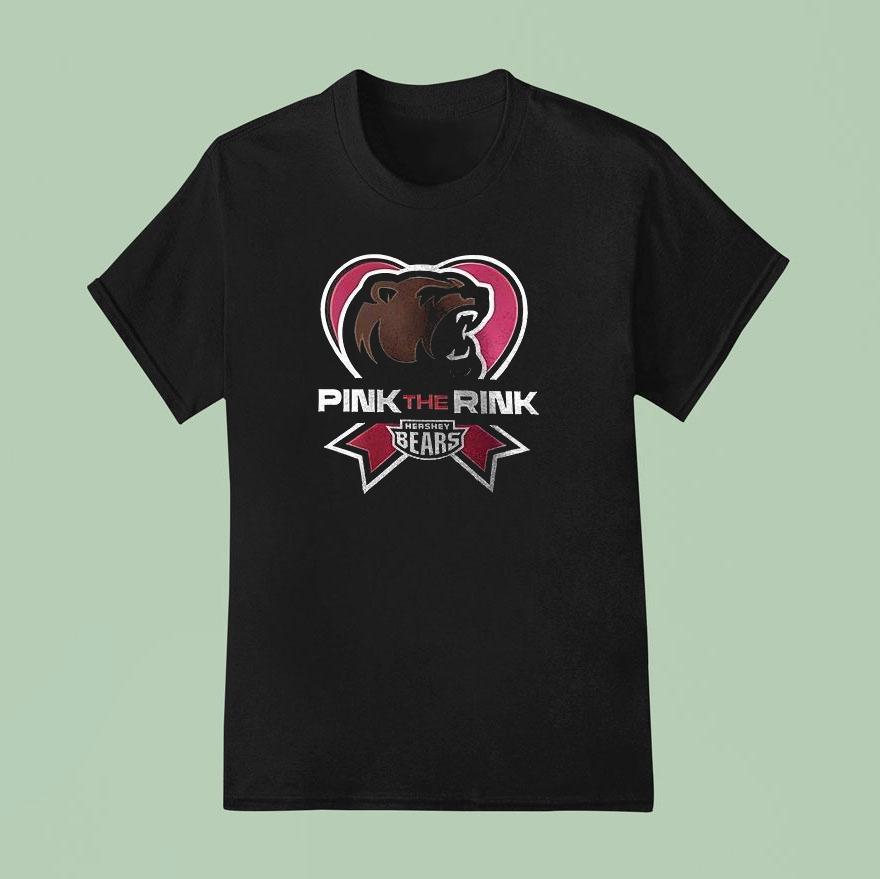 Hershey Bears Pink The Rink Logo T Shirt