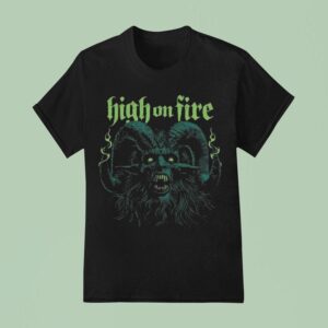 High On Fire Devil Head Green T Shirt