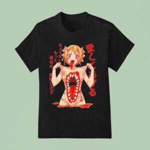 Horror Anime Girl Monster Mouth T Shirt