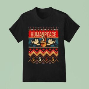 Humanpeace Christmas Hand Sign Dove Ugly T Shirt