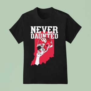 Indiana Hoosiers Never Daunted Football State Helmet Graphic T Shirt