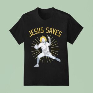 Jesus Saves Baseball Player Graphic T Shirt