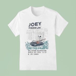 Joey Harkum Event Baltimore Md On March Skeleton Guitar Coffin T Shirt