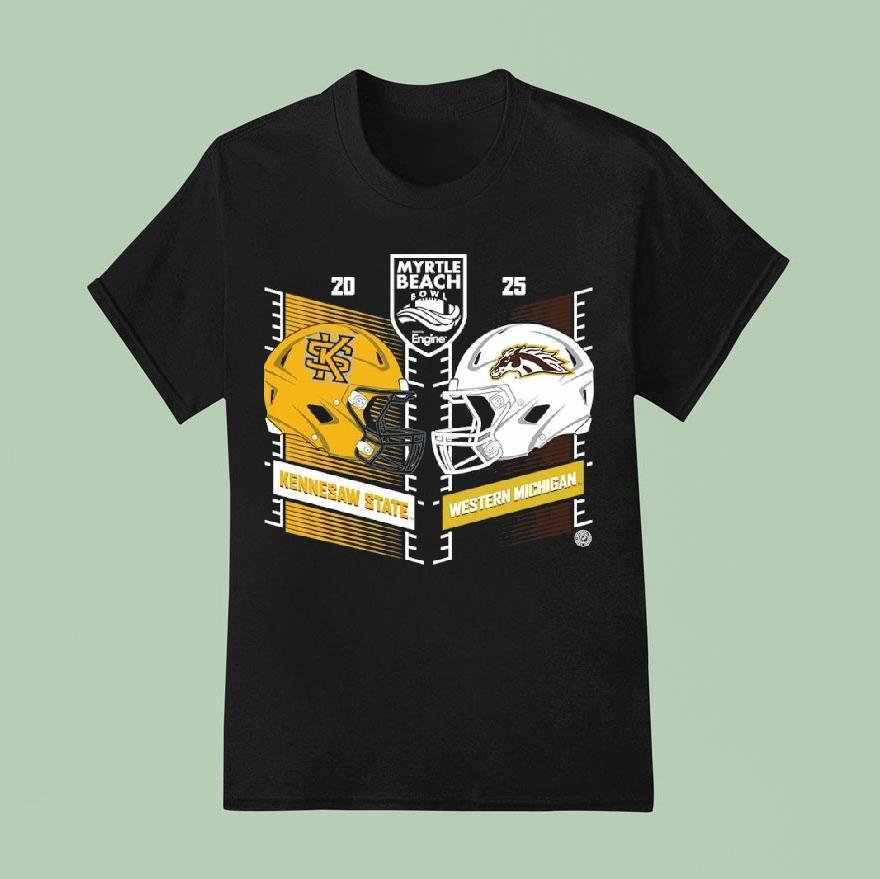 Kennesaw State Owls Vs Western Michigan Broncos Football Myrtle Beach Bowl T Shirt