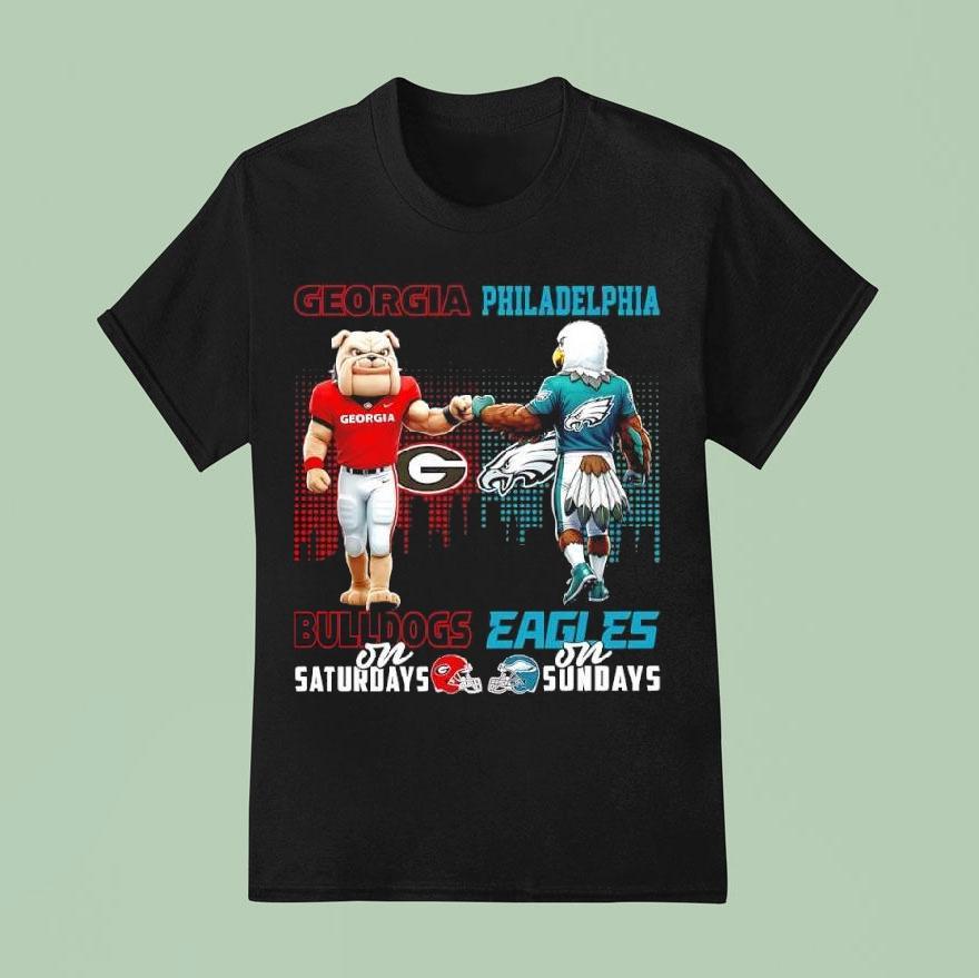 Mascot Of Georgia Bulldog On Saturdays And Philadelphia Eagles On Sundays T Shirt