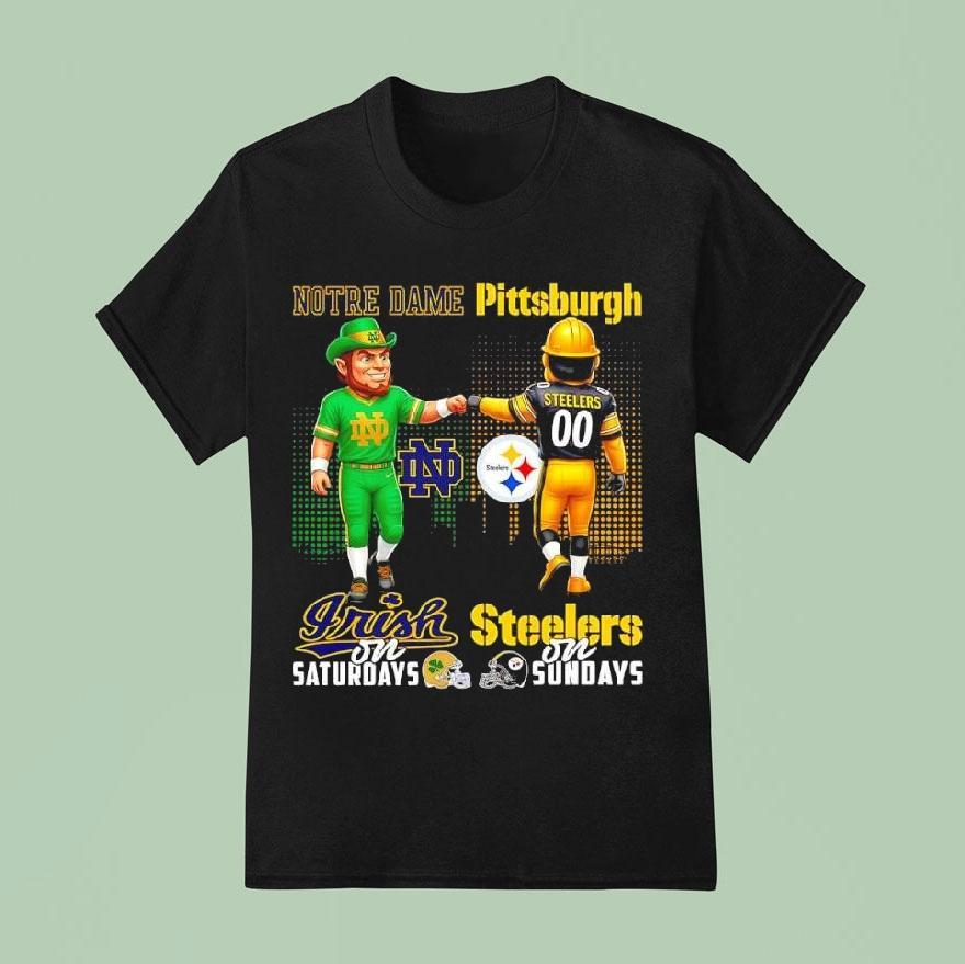 Mascot Of Notre Dame Irish On Saturdays And Pittsburgh Slers On Sundays T Shirt