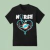 Miami Dolphins Nurse It S A Work Of Heart Heartbeat Stethoscope T Shirt