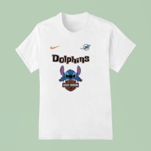 Miami Dolphins X Stitch Harley Davidson T Shirt