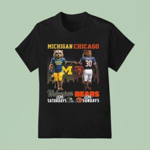 Michigan Wolverines On Saturdays X Chicago Bears On Sundays Mascot T Shirt