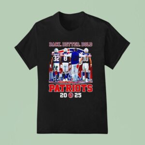 New England Patriots Back Better Bold City Skyline Signatures T Shirt