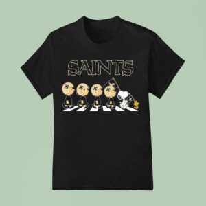 New Orleans Saints X Peanuts Snoopy Abbey Road T Shirt