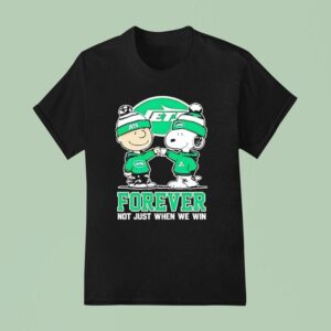 New York Jets Charlie Brown And Snoopy Forever Not Just When We Win T Shirt