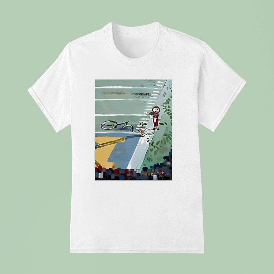 Ohio State Buckeyes Mascot Art Big House Snow Angel Brutus X Michigan T Shirt