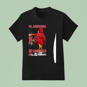 Oklahoma Sooners On Saturdays And Arizona Cardinals On Sunday Mascot With City Skyline T Shirt