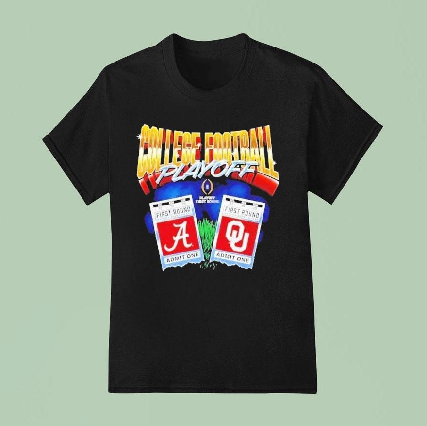 Oklahoma Sooners Vs Alabama Crimson Tide Cfp First Round Tickets T Shirt