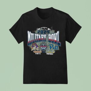 Pittsburgh Panthers Vs East Carolina Pirates Military Bowl Dueling Helmets Champion T Shirt