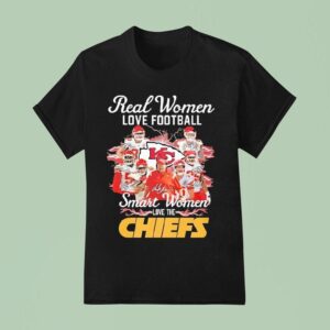 Real Women Love Football Smart Women Love The Kansas City Chiefs Signatures Team Logo T Shirt