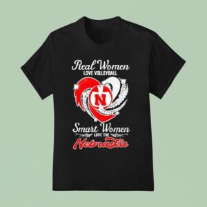 Real Women Love Volleyball Smart Women Love The Nebraska Graphic T Shirt