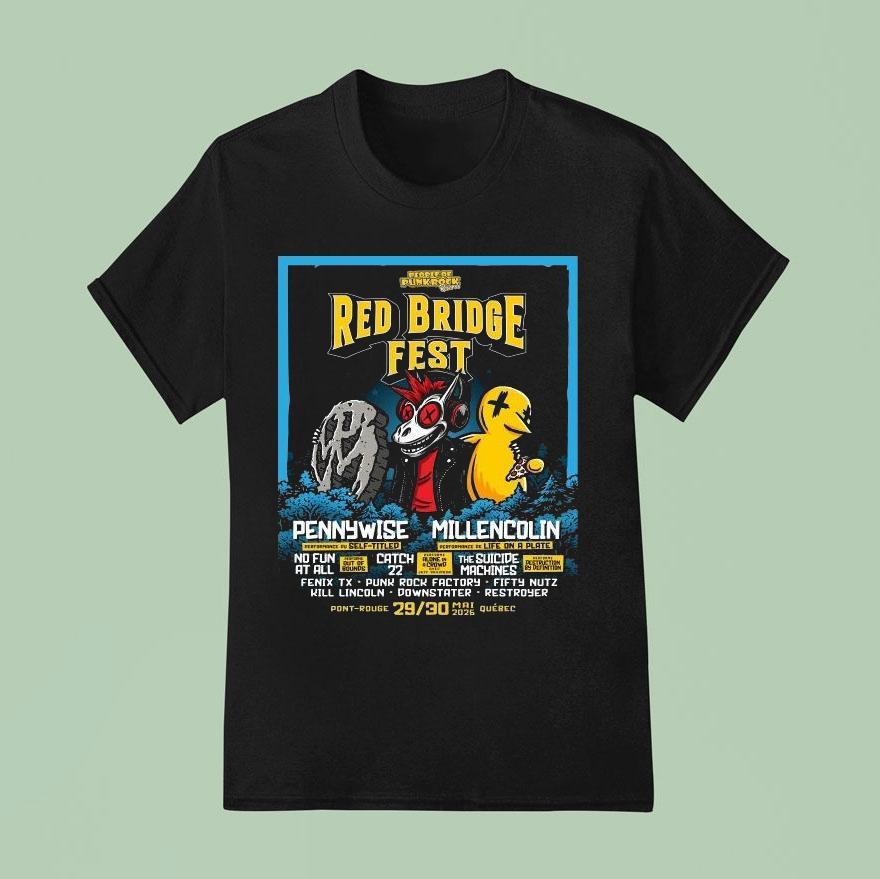 Red Bridge Fest Pennywise Millencolin Qubec Canada T Shirt