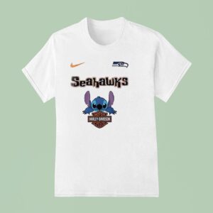 Seattle Seahawks X Stitch Harley Davidson T Shirt