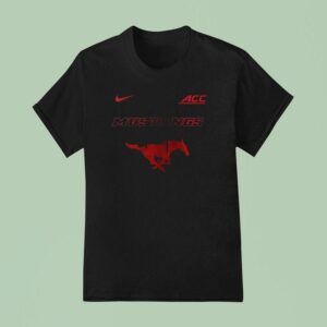 Smu Mustangs X Stranger Things Acc Crossover Logo T Shirt