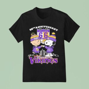 Snoopy And Charlie Brown Minnesota Vikings Th Anniversary City Skyline T Shirt