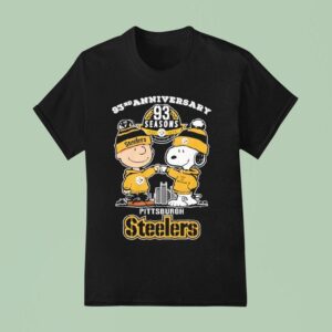 Snoopy And Charlie Brown Pittsburgh Slers Football Rd Anniversary Seasons T Shirt