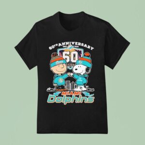 Snoopy And Charlie Brown The Peanuts Miami Dolphins Th Anniversary T Shirt