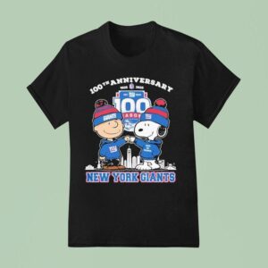 Snoopy And Charlie Brown The Peanuts New York Giants Th Anniversary T Shirt