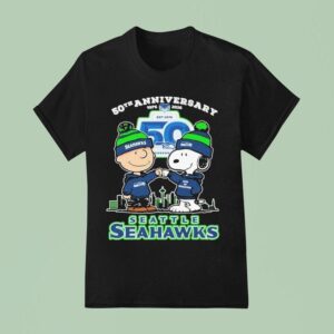 Snoopy And Charlie Brown The Peanuts Seattle Seahawks Th Anniversary T Shirt