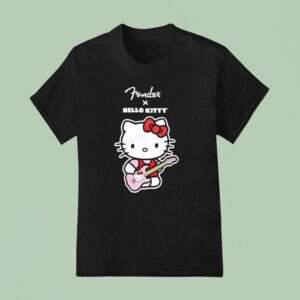 The Fender Musical Instruments Corporation X Hello Kitty Playing Guitar T Shirt