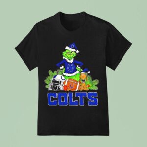 The Grinch And Max Indianapolis Colts Christmas Helmet Items T Shirt