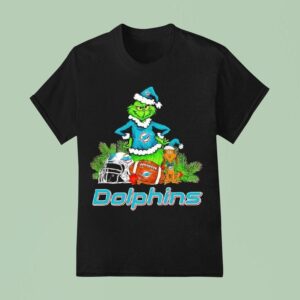 The Grinch And Max Miami Dolphins Christmas Helmet Items T Shirt