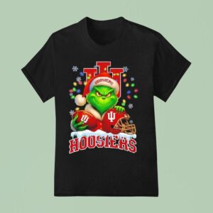 The Grinch X Ball And Helmet Indiana Hoosiers Merry Christmas T Shirt