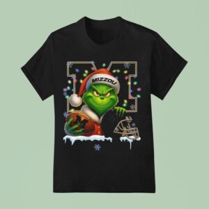 The Grinch X Ball And Helmet Missouri Tigers Merry Christmas T Shirt