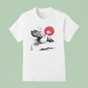 The Laughing Bird Of The East Big Bird In Japanese Sumi E Style T Shirt