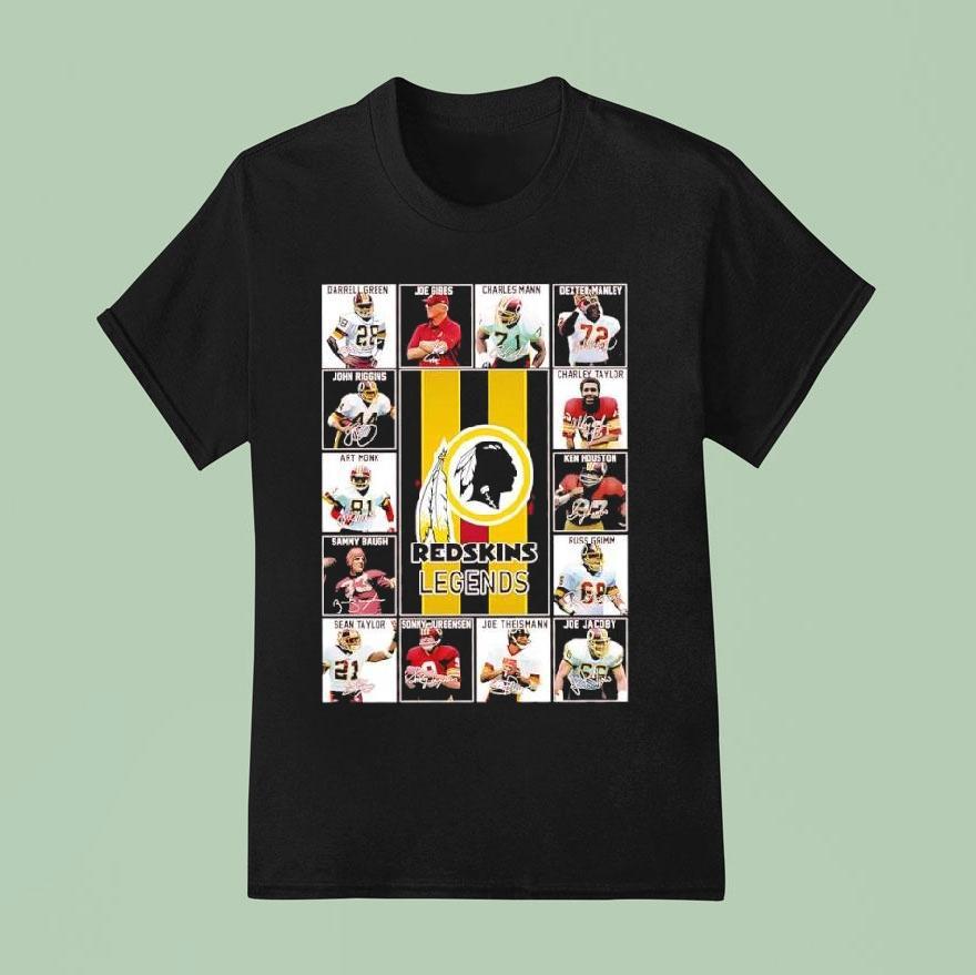 Washington Redskins Legends Featuring A Collage Manes Players T Shirt