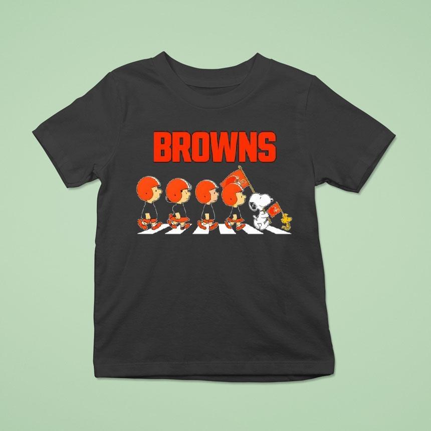 Cleveland Browns X Peanuts Snoopy Abbey Road T Shirt Cleveland Browns X Peanuts Snoopy Abbey Road T Shirt