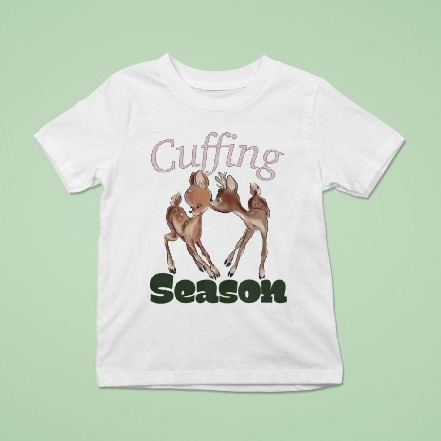 Cuffing Season Deers Kiss Christmas T Shirt Cuffing Season Deers Kiss Christmas T Shirt