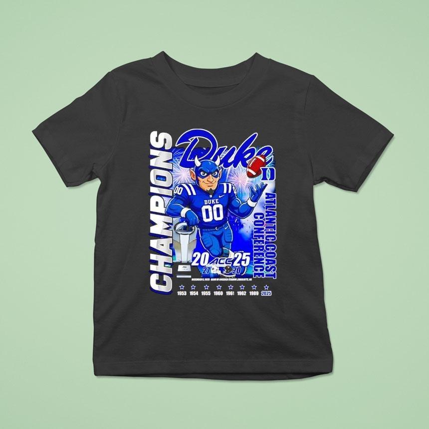 Duke Blue Devils Atlantic Coast Conference Champions T Shirt Duke Blue Devils Atlantic Coast Conference Champions T Shirt