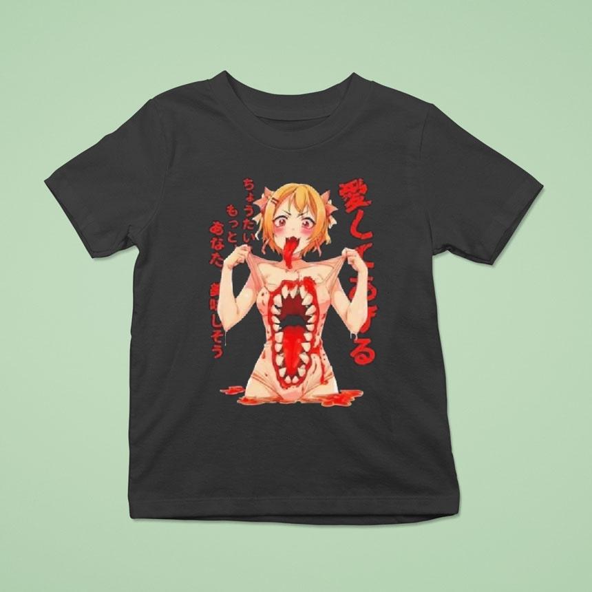 Horror Anime Girl Monster Mouth T Shirt Horror Anime Girl Monster Mouth T Shirt