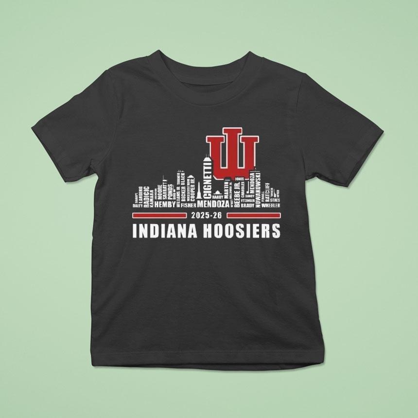 Indiana Hoosiers Skyline Names T Shirt Indiana Hoosiers Skyline Names T Shirt