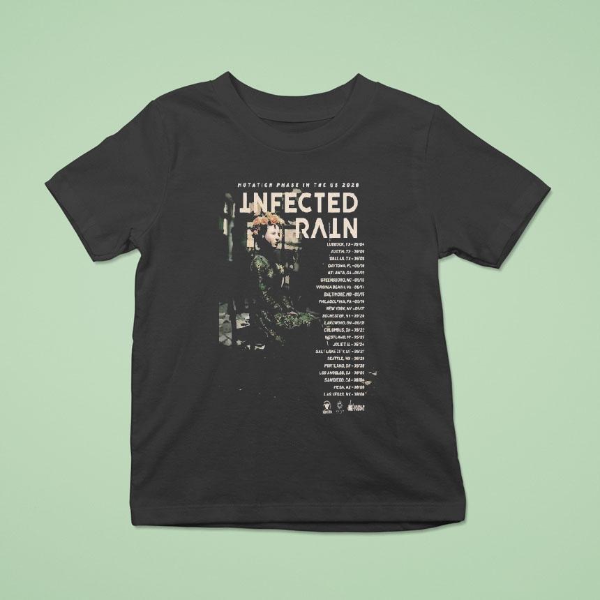 Infected Rain Mutation Phase In The Us Tour T Shirt Infected Rain Mutation Phase In The Us Tour T Shirt